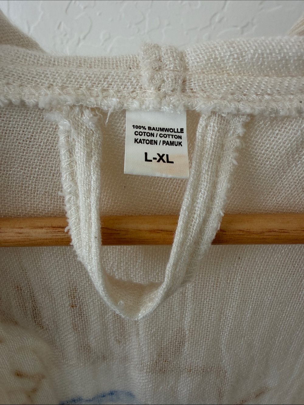 Turkish Cream Hooded Eye-Print Robe - Picture 6 of 7